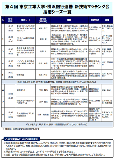 新技術マッチング会チラシ